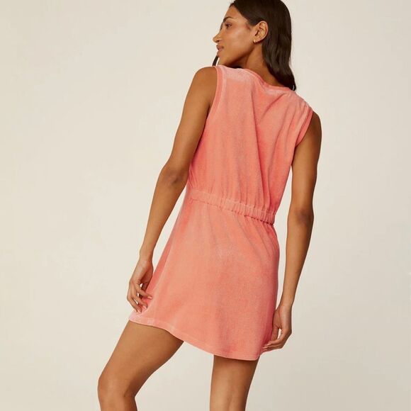 New Beyond Yoga Women's Size Small Peach Blush French Terry Out of Town Dress - Picture 5 of 15